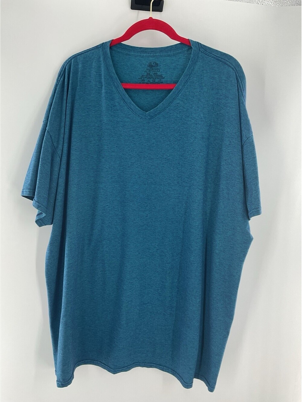 Fruit Of The Loom Platinum Men’s 3X V-Neck Blue T-Shirt 105